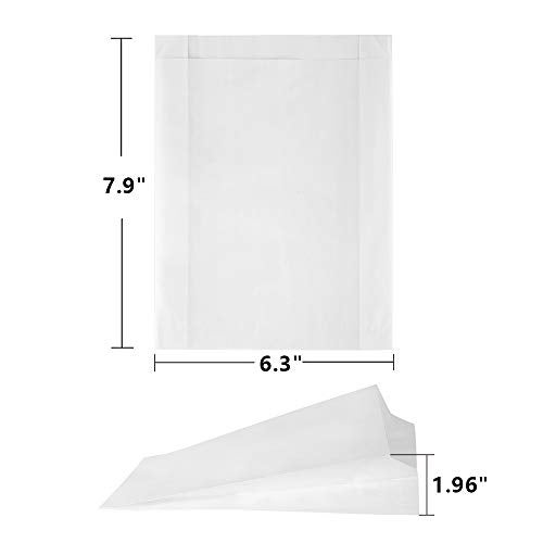 BagDream Paper Sandwich Bags 7.9x6.3x1.96 Inches 200ct Sealable with Thank You Stickers, White Glassine Paper Sack Bags for Sandwich, Food Storage,Treat, Cookies, Burger - Image 2