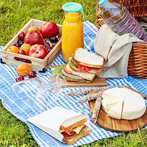 BagDream Paper Sandwich Bags 7.9x6.3x1.96 Inches 200ct Sealable with Thank You Stickers, White Glassine Paper Sack Bags for Sandwich, Food Storage,Treat, Cookies, Burger - Image 5