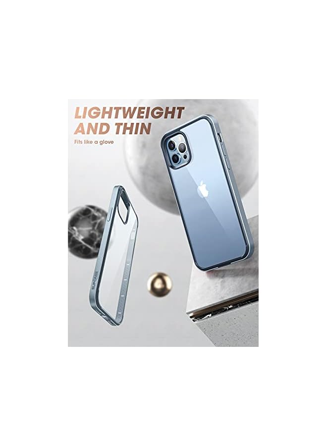 سوبكيس حافظة سلسلة Unicorn Beetle Edge لهاتف iPhone 13 Pro Max (إصدار 2021) مقاس 6.7 بوصة، حافظة شفافة بإطار نحيف مع مصد داخلي من مادة TPU وظهر شفاف (أزرق سماوي) - Image 3