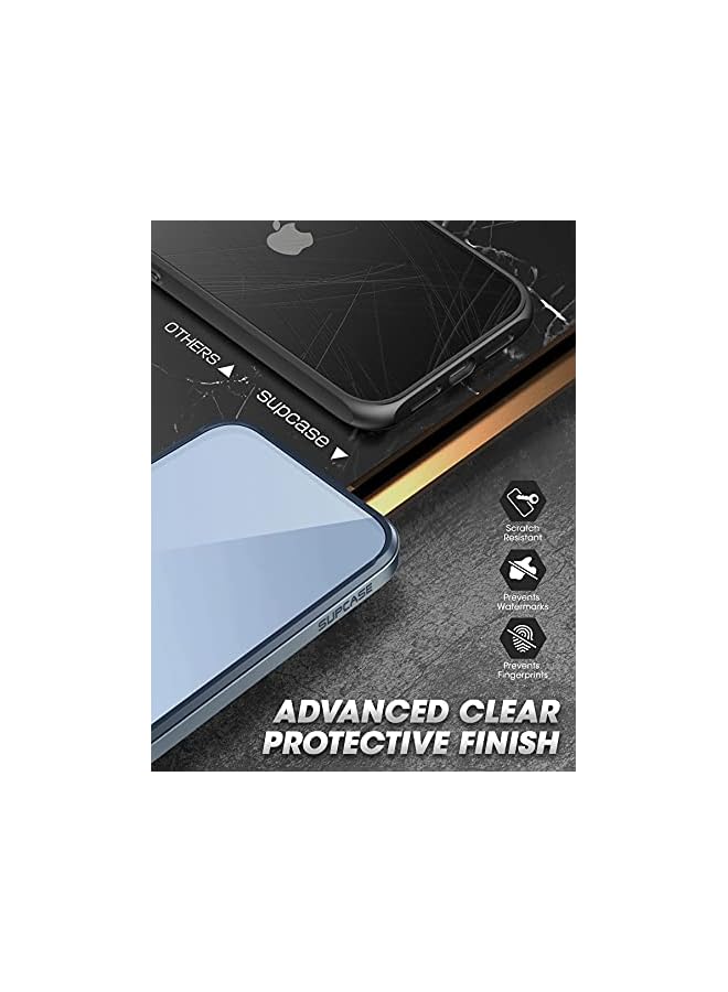 سوبكيس حافظة سلسلة Unicorn Beetle Edge لهاتف iPhone 13 Pro Max (إصدار 2021) مقاس 6.7 بوصة، حافظة شفافة بإطار نحيف مع مصد داخلي من مادة TPU وظهر شفاف (أزرق سماوي) - Image 5