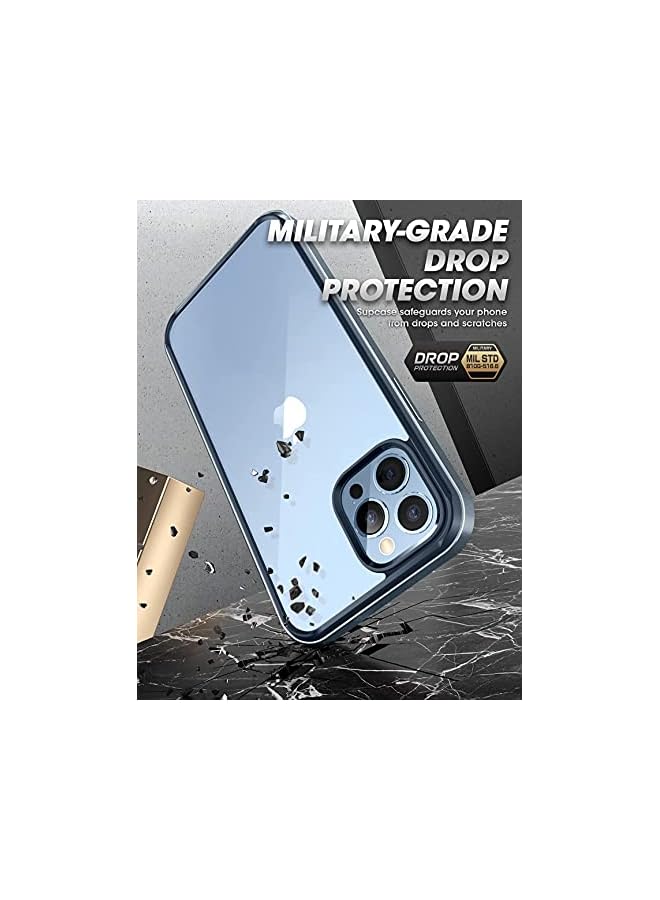 سوبكيس حافظة سلسلة Unicorn Beetle Edge لهاتف iPhone 13 Pro Max (إصدار 2021) مقاس 6.7 بوصة، حافظة شفافة بإطار نحيف مع مصد داخلي من مادة TPU وظهر شفاف (أزرق سماوي) - Image 4