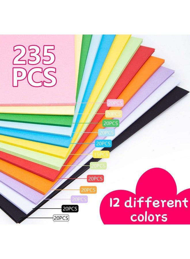 3 otters 235 Sheets Construction Paper, Heavy Duty Craft Paper Colored Art Cardstock 12 Colors for Classroom DIY Crafts Card Making Scrapbook Back to School Supplies, 8.5” x 11” - Image 3