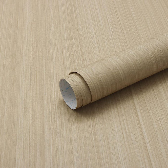 SELF ADHESIVE THICK WOOD VINYL SHELF CABINETS LINER FURNITURE PAPER WALLPAPER FOR WALLS KITCHEN CABINETS SHELVES TABLE COUNTERTOP 24 X 48 INCH LIGHT OAK