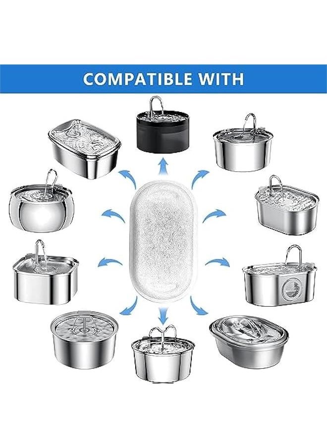 HOOKOR Cat Water Fountain Filters for 108/3.2L& 67oz/2L Stainless Steel Pet Water Dispenser Fountain Filter Replacement with 8 Sponges (8 Filters&8 Sponges)  - Image 2