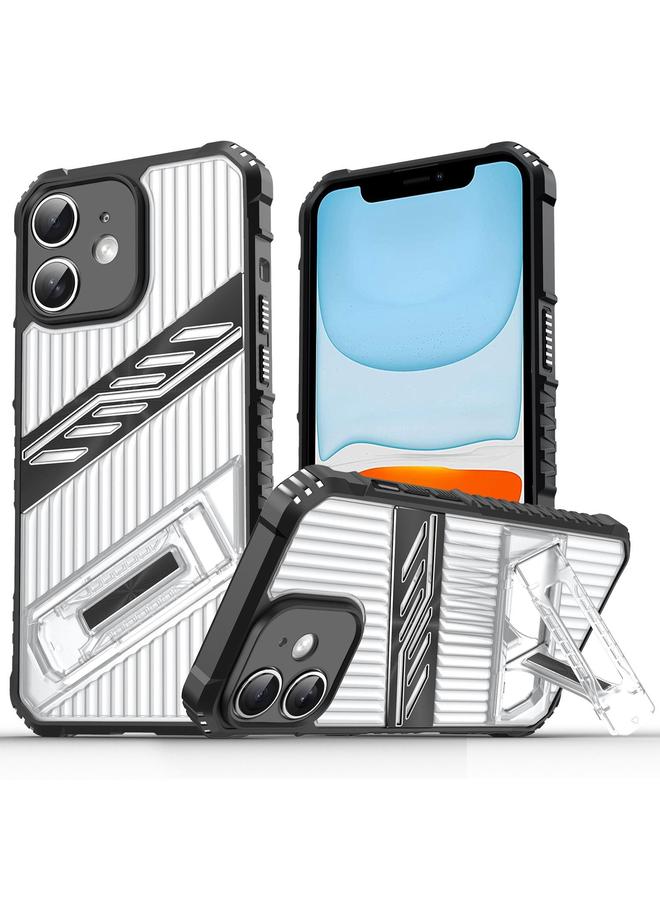 زبون جراب لهاتف iPhone 11 مع حامل مطلي بالكمبيوتر الشخصي، جراب هاتف هجين من مادة TPU - Image 1