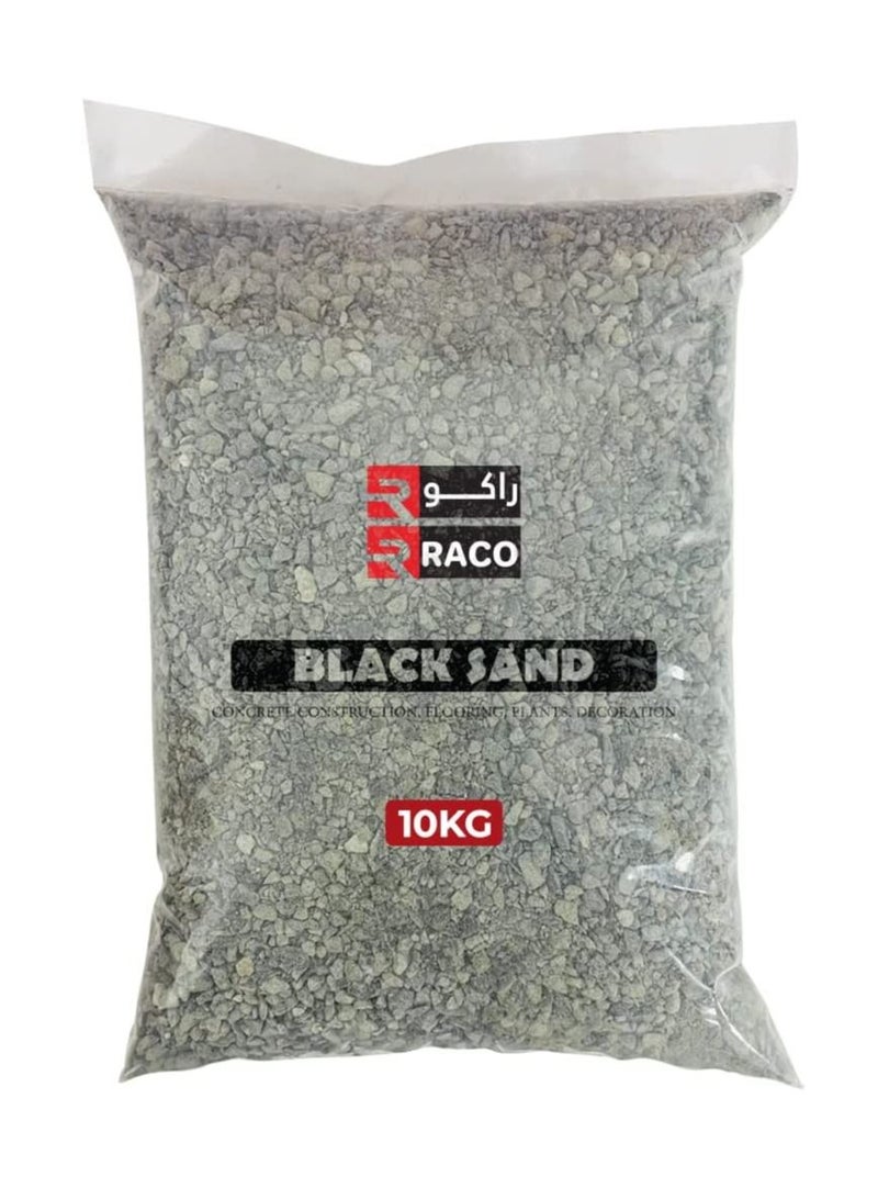 RACO Multi Purpose Natural Sand for Construction Flooring Aquarium Plants and DIY (10KG, BLACK) - Image 1