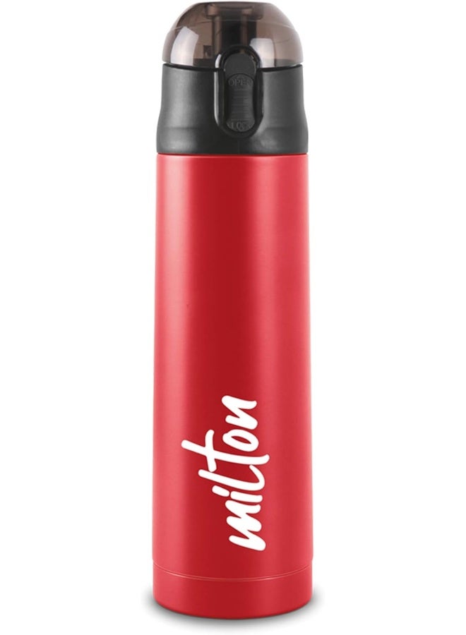 Milton 750ml  Vacuum Insulated Flask Stainless Steel  Thermosteel 24Hr Hot & Cold Leak Proof Water Bottle for Travel Office Gym Home Crown Red - Image 1