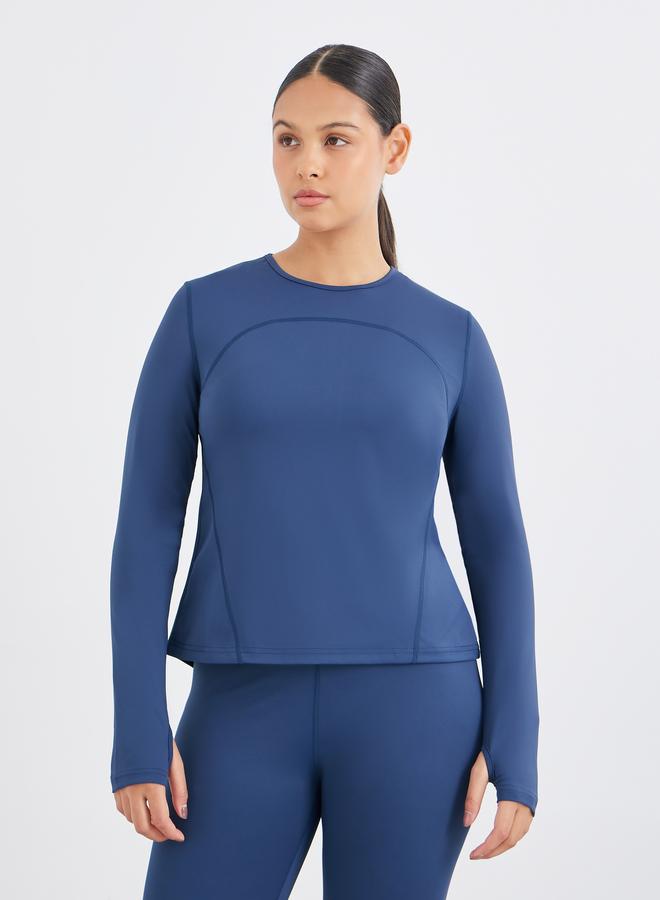 Styli Active Back Split Hem Detail Top and Leggings Set - Image 1