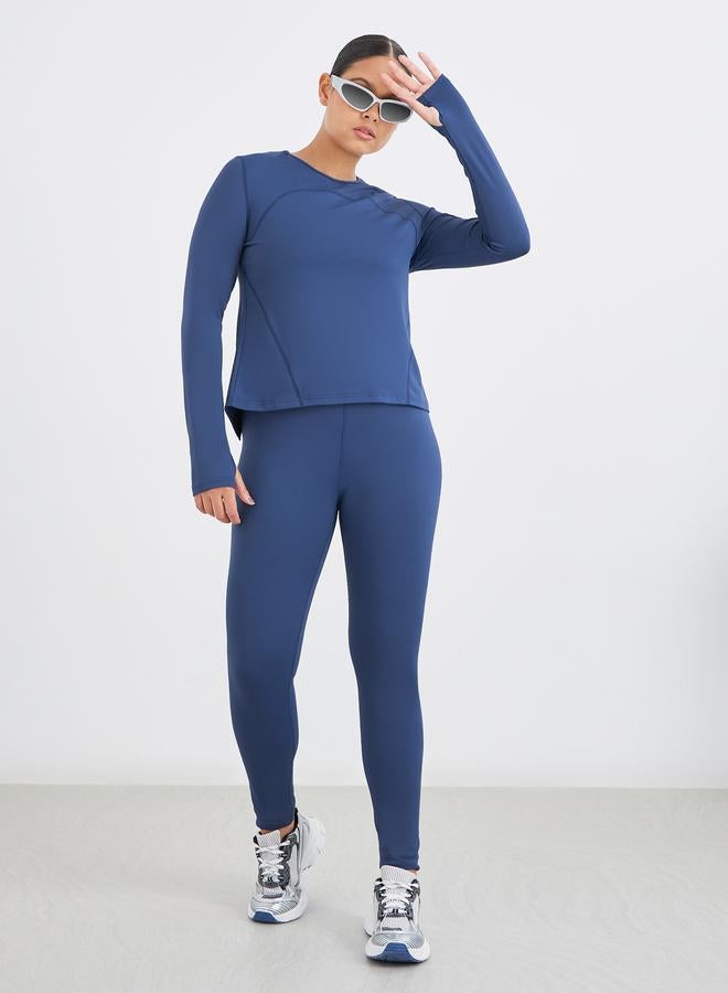 Styli Active Back Split Hem Detail Top and Leggings Set - Image 2