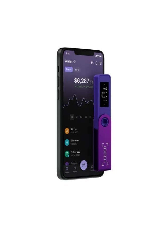 Ledger Nano X Hardware Wallet | Safest Crypto & NFT Cold Storage, Big Screen + Wireless Bluetooth & Type-C Connectivity, 5500+ Assets & Coins Supported, for iOS & Android, MacOS & Windows - Image 1