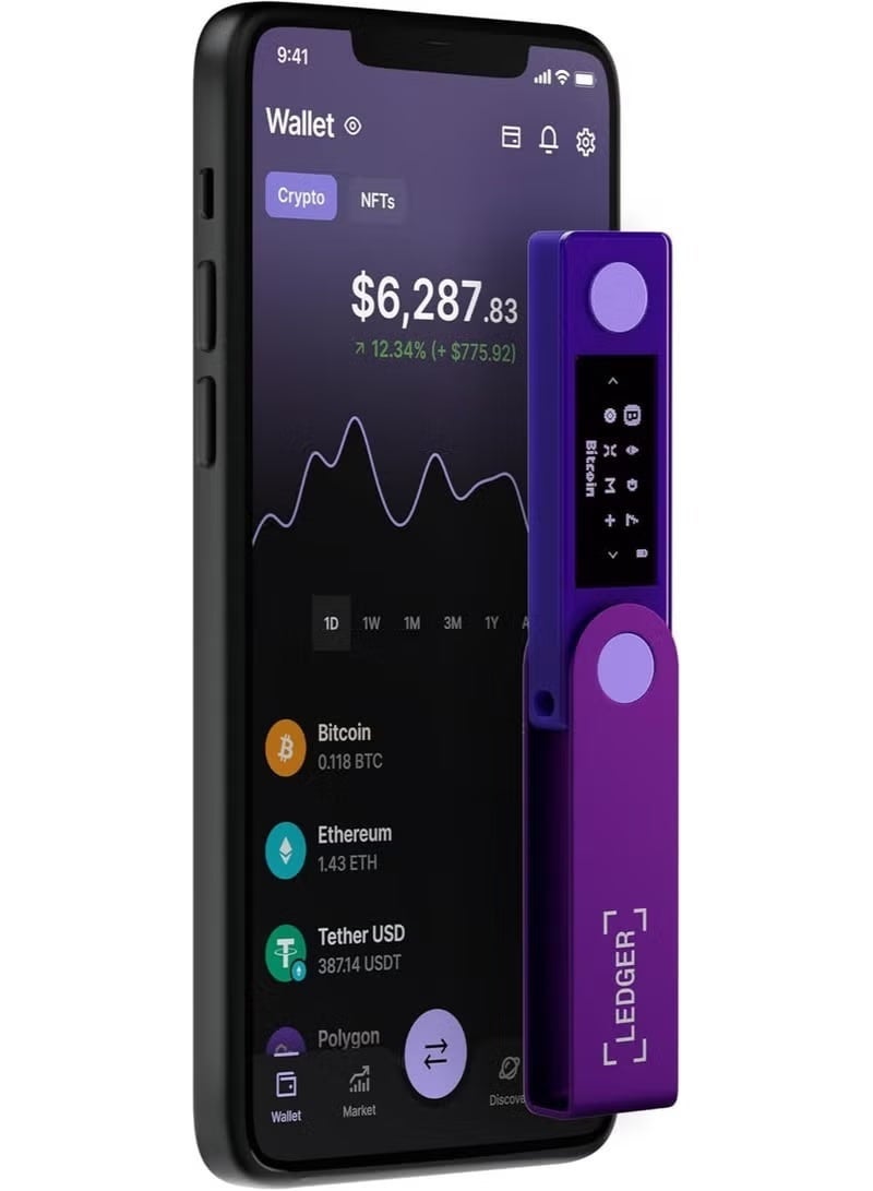 ليدجر محفظة Ledger Nano X للأجهزة | تخزين بارد آمن للعملات الرقمية ورموز NFT، شاشة كبيرة + اتصال لاسلكي عبر البلوتوث ومنفذ USB-C، تدعم أكثر من 5500 أصل وعملة، لأنظمة iOS وAndroid وMacOS وWindows - Image 3
