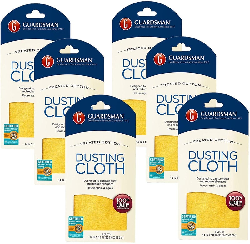 Guardsman Guardsman Wood Furniture Dusting Cloths  1 PreTreated Cloth  Captures 2X The Dust of a Regular Cloth Specially Treated No Sprays or Odors  462100 Pack of 6