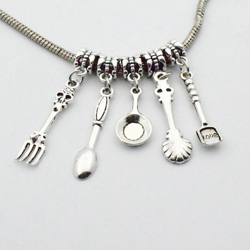 200 pcs Spoon Fork Dish DIY Accessory Pendant Tableware Bracelet Necklace Pendant Craft (100pcs/Set) - Image 4
