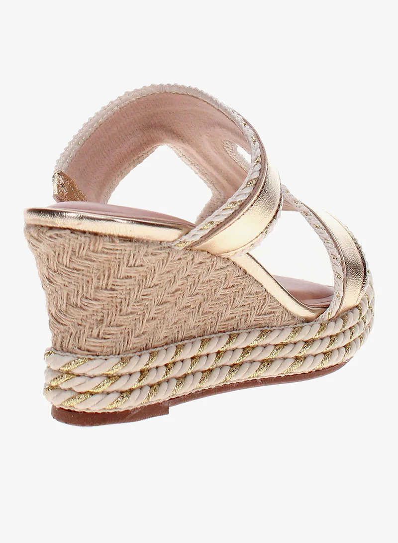 Beira Rio Golden Beira Rio Women’s Mid Heel Sandals – Stylish Everyday Wear with Comfortable Support for Women | Best Price UAE