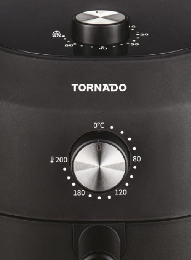 TORNADO 3.5L Manual Air Fryer 1200W, Rapid Hot Air System, 80-200°C Temp Control, 60-Min Timer with Auto Shut-Off, Non-Stick Detachable Drawer, Black - TFN-A1235MB1AG - 1-Year Free Warranty - Image 5