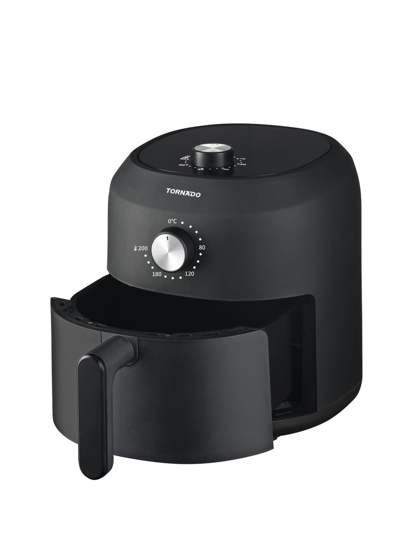 TORNADO 3.5L Manual Air Fryer 1200W, Rapid Hot Air System, 80-200°C Temp Control, 60-Min Timer with Auto Shut-Off, Non-Stick Detachable Drawer, Black - TFN-A1235MB1AG - 1-Year Free Warranty - Image 4