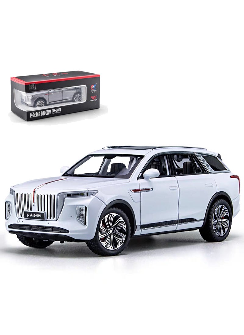 Swift 1:24 Scale Hongqi E-HS9 Toy Cars, Diecast Model Luxury Metal Car Zinc Alloy Pull Back with Front and Back Lights Open Door Off Road Real Suspensions Panoramic Sunroof  - Image 1