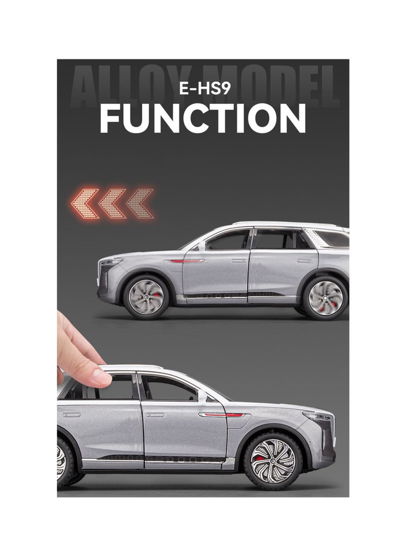 Swift 1:24 Scale Hongqi E-HS9 Toy Cars, Diecast Model Luxury Metal Car Zinc Alloy Pull Back with Front and Back Lights Open Door Off Road Real Suspensions Panoramic Sunroof  - Image 5