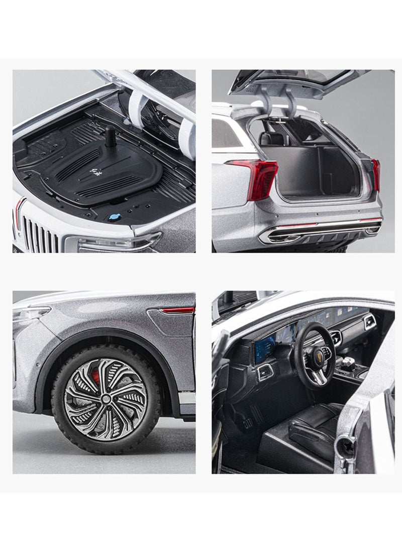Swift 1:24 Scale Hongqi E-HS9 Toy Cars, Diecast Model Luxury Metal Car Zinc Alloy Pull Back with Front and Back Lights Open Door Off Road Real Suspensions Panoramic Sunroof  - Image 2