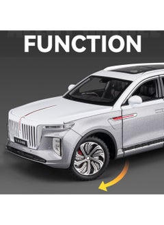 Swift 1:24 Scale Hongqi E-HS9 Toy Cars, Diecast Model Luxury Metal Car Zinc Alloy Pull Back with Front and Back Lights Open Door Off Road Real Suspensions Panoramic Sunroof  - Image 3
