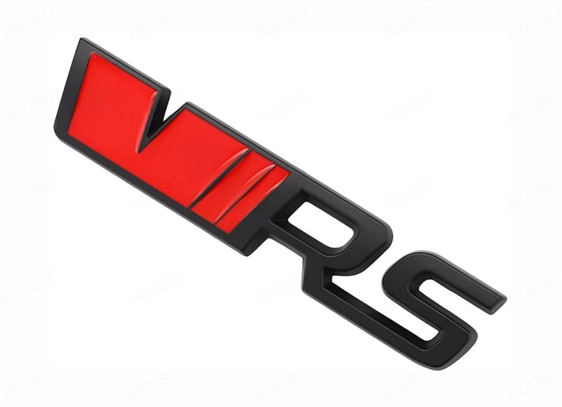 HUUSO Premium Zinc Alloy Badge, 3D Premium Car Side Fender Rear Trunk (Design: V-R-S, Black & Red) Emblem Logo Badge Decals - Image 2