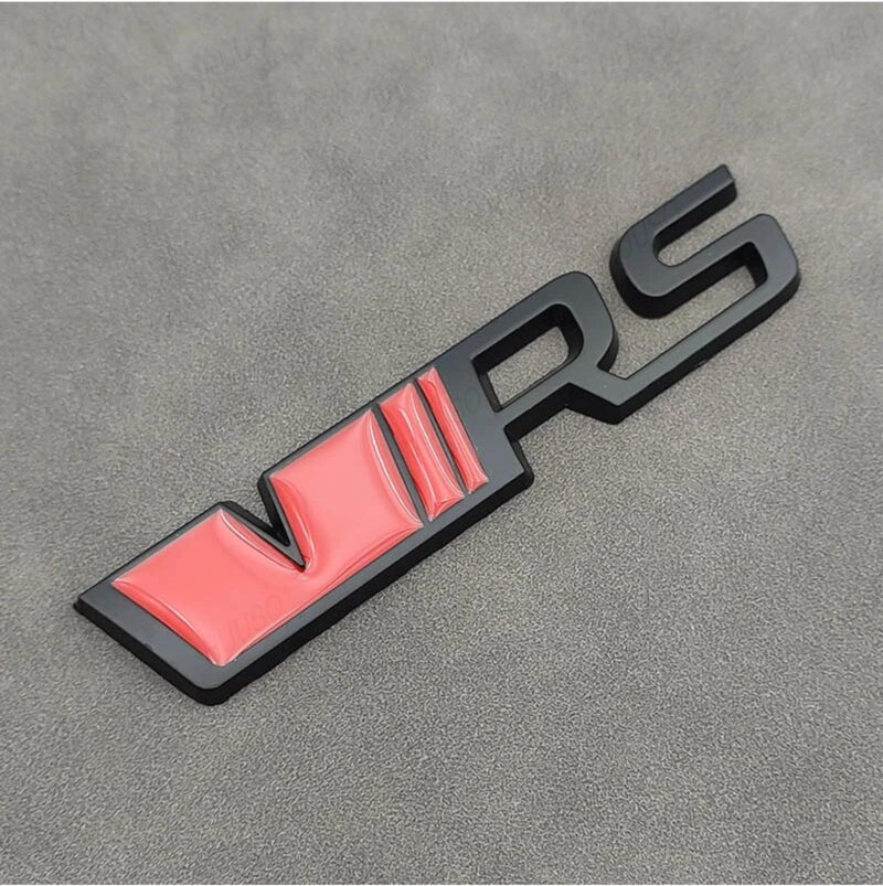 HUUSO Premium Zinc Alloy Badge, 3D Premium Car Side Fender Rear Trunk (Design: V-R-S, Black & Red) Emblem Logo Badge Decals - Image 5