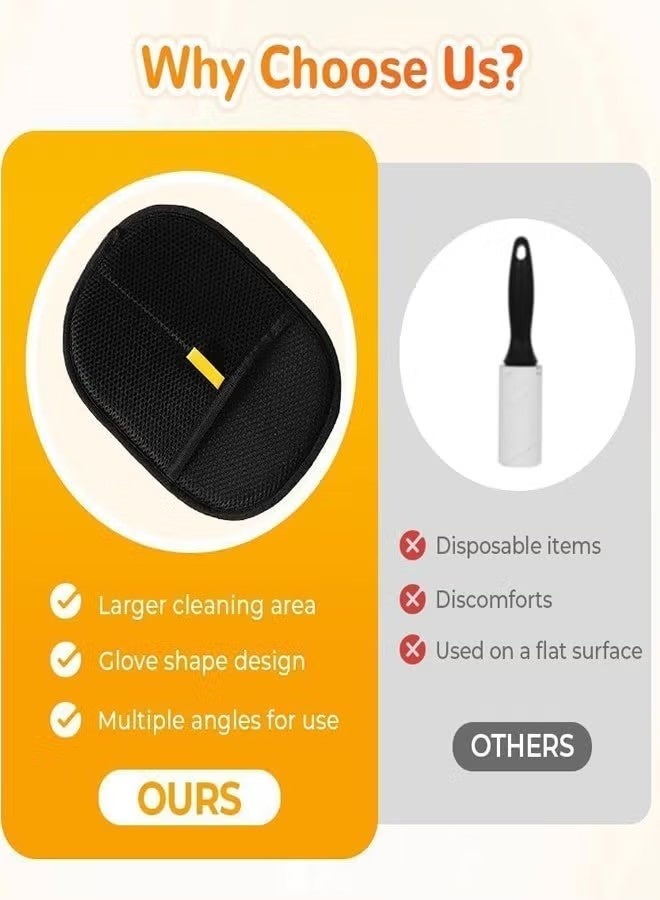 2pcs pet hair removal gloves, pet hair static removal gloves, pet hair removal gloves for dogs and cats, reusable cat and dog static hair removal gloves brush tool - Image 5