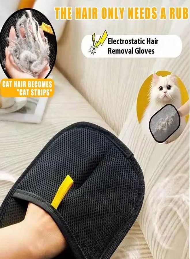2pcs pet hair removal gloves, pet hair static removal gloves, pet hair removal gloves for dogs and cats, reusable cat and dog static hair removal gloves brush tool - Image 3