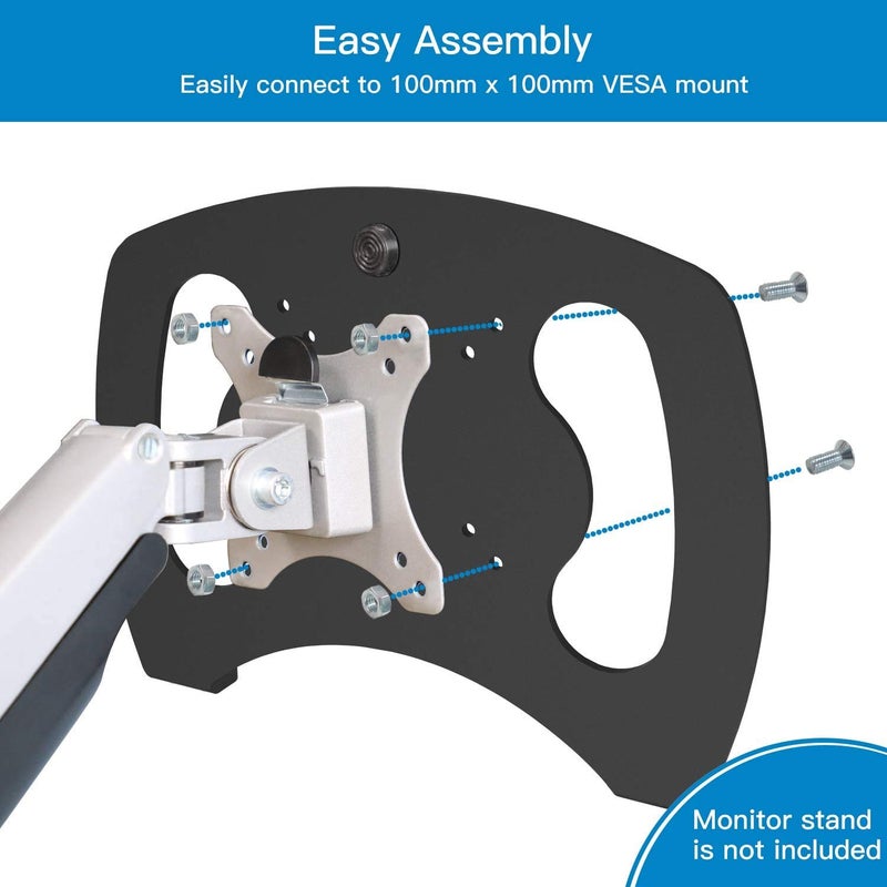 HUANUO Laptop Tray Steel Notebook Holder for Monitor VESA Mount Stand Fits VESA 100x100 mm Mounting Holes with M4 Screws, 22lbs Capacity with Vented Cooling Platform - Image 2