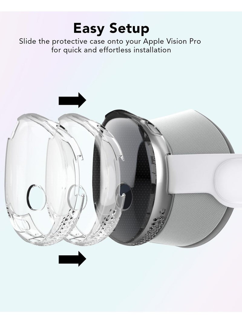 Generic - Compatible with Apple Vision Pro Case and Protective Cover TPU Protective Cover for Vision Pro VR Headset 2024 Accessories Provides Superior Protection Against Scratches Transparent - Image 1