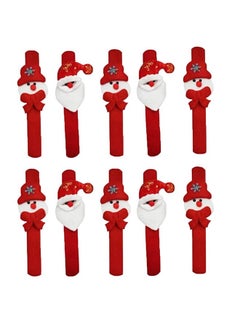 Tickles Tickles Red Santa Claus Christmas Party Hand Bracelet Band for Kids Boys & Girls (Size: 21 cm; Pack of 10)  - Image 1