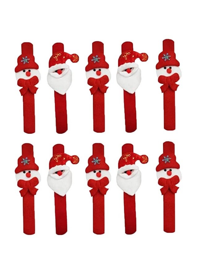 Tickles Tickles Red Santa Claus Christmas Party Hand Bracelet Band for Kids Boys & Girls (Size: 21 cm; Pack of 10)  - Image 1