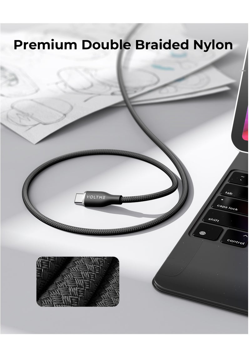 USB C to USB C Cable - Powerlink Rugg Double Nylon Fast Charging Cord 1m - 60W Power Delivery PD Compatible with iPhone 16 Series, iPhone 15 Series, iPad Pro/Air, MacBook Pro/Air, Galaxy S24/S23 Ult  - Image 2