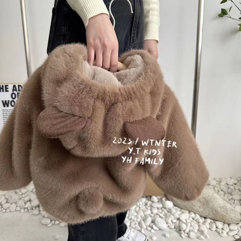 Boys Winter Cotton-Padded Jacket Fried Street Children'S Fleece-Lined Thickened Winter Female Baby Hooded Cotton Coat Tide - Image 2