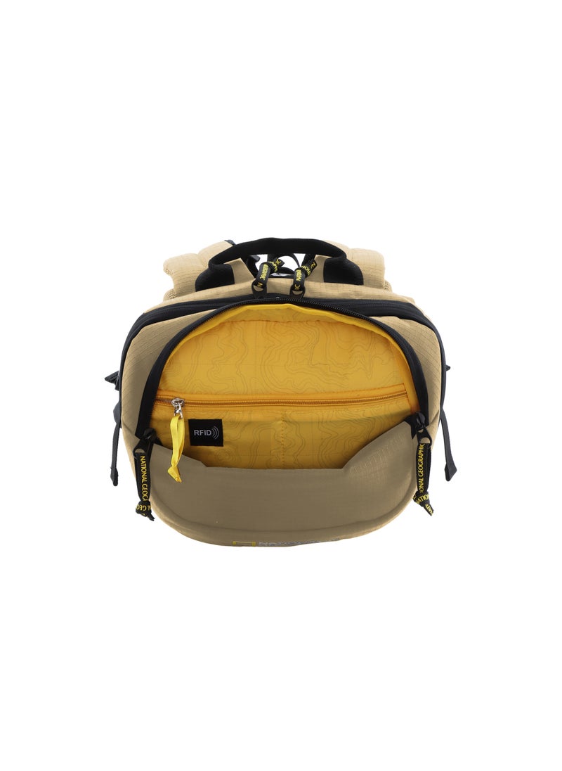 NATIONAL GEOGRAPHIC حقيبة ظهر للكمبيوتر National Geographic Explorer III RPET باللون البيج للرجال والنساء، حقيبة كمبيوتر محمول مبطنة مقاومة للماء متينة للسفر غير الرسمي في الهواء الطلق والمدرسة والمكتب  - Image 5