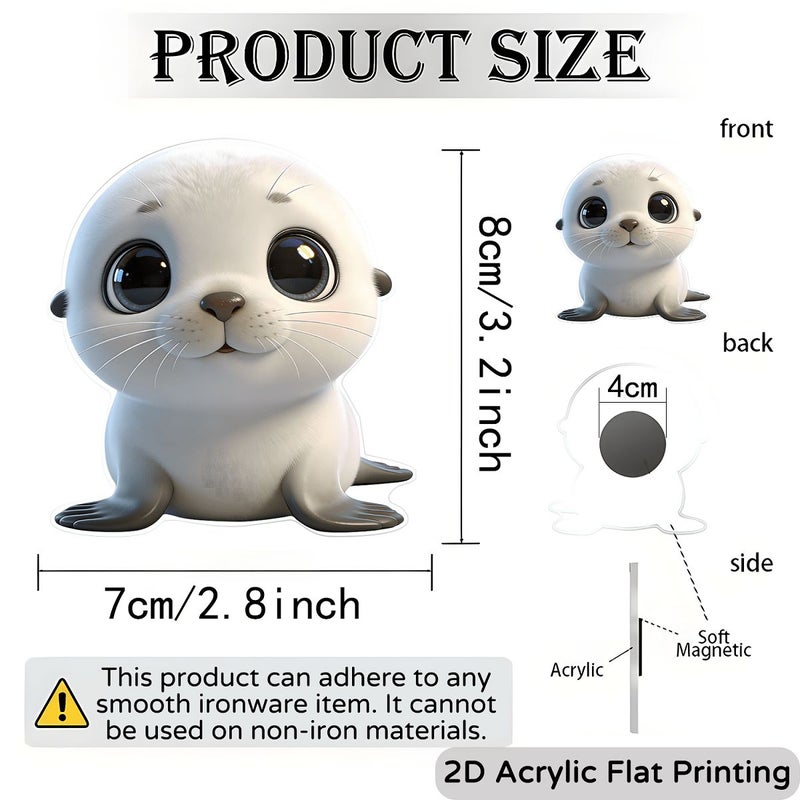 Cute Little Seal Pattern Fridge Magnet Creative Healing Design Fun Gift For Animal Lovers Decoration For Refrigerators Mailboxes Door Frames Furniture A - Image 3