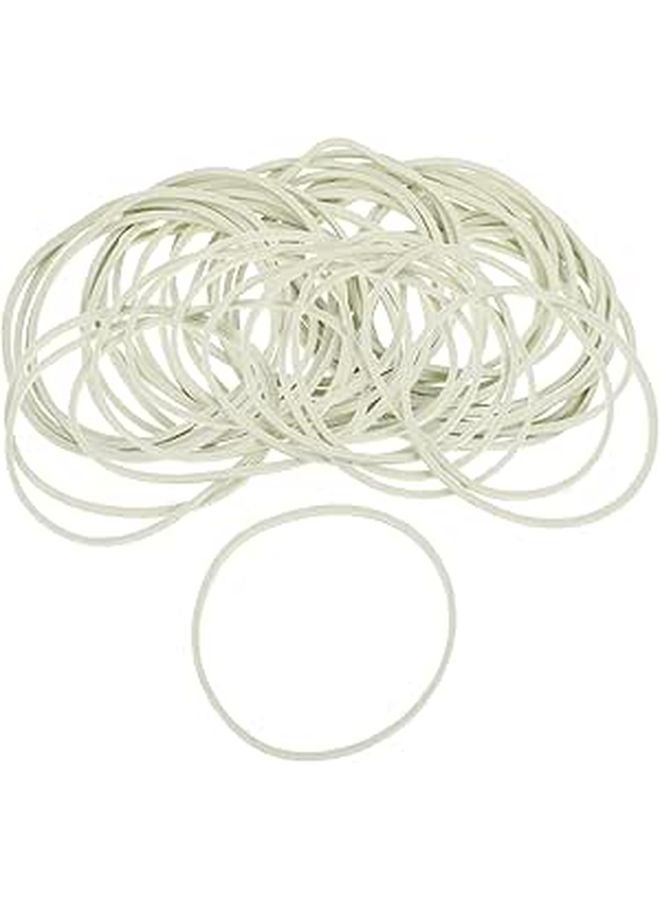 Elastic Rubber Bands 50 Pieces White 5cm Diameter 500g Multipurpose Office Home School - Image 1