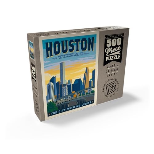 MyPuzzle.com MyPuzzle Houston Texas City with No Limits Vintage Poster Premium 500 Piece Jigsaw Puzzle for Adults - Image 5
