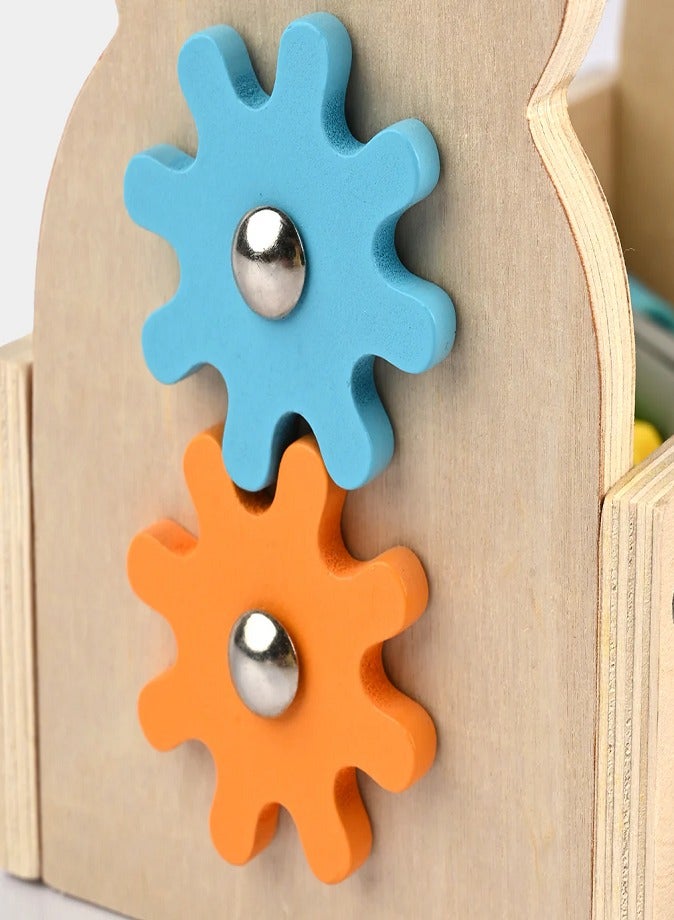 Wooden Tool Set for Kids, Montessori Toolbox Educational Toy with Hammer, Saw, Screws & Wrench, Pretend Play Construction Toolbox, STEM Learning Gifts for Boys & Girls Ages 3+ - Image 5