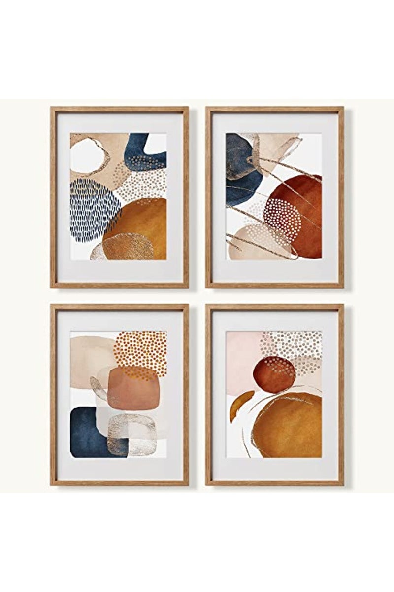 YUMKNOW Boho Abstract Wall Art, Unframed 8x10 Set of 4 - Image 5