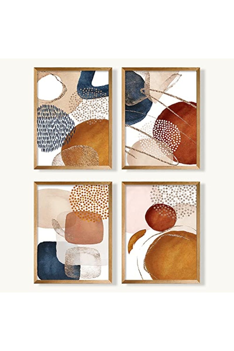 YUMKNOW Boho Abstract Wall Art, Unframed 8x10 Set of 4 - Image 2
