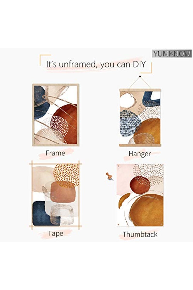 YUMKNOW Boho Abstract Wall Art, Unframed 8x10 Set of 4 - Image 4