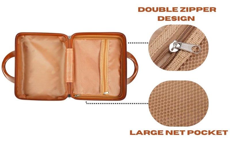 TONSYL Mini Hard Shell Hard Travel Luggage Makeup Case Small Portable Carrying Case Suitcase Organizer Makeup Storage Box Women Rose GoldWhite 1 - Image 3