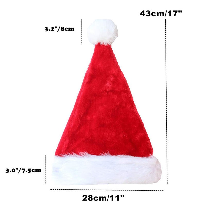 ALIMITOPIA 2pcs Children Christmas Santa Hat,Kids' Double-Layered Luxury Plush Christmas Santa Claus Xmas Cap Hat - Image 2