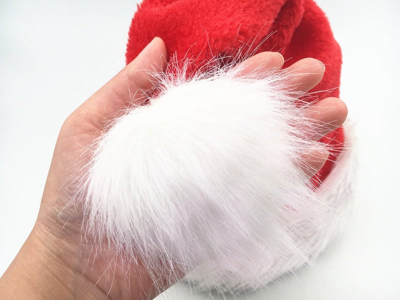 ALIMITOPIA 2pcs Children Christmas Santa Hat,Kids' Double-Layered Luxury Plush Christmas Santa Claus Xmas Cap Hat - Image 4