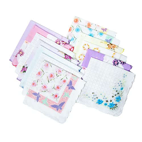 CoCoUSM Womens Vintage Floral Print Cotton handkerchiefs New 5 PCS - Image 4