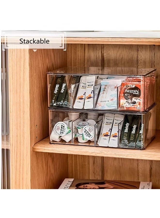 Bukela Tea Bag Organizer,Stackable Tea Bag Storage with Lid,Coffee and Tea Organizer for Kitchen Pantry Cabinets and Countertops, Holder for Tea Bags,Coffee,Sugar Packets,Condiments,Small Packets - Image 2
