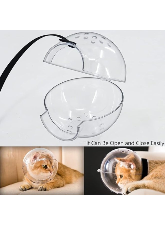 transparent, breathable cat muzzle or "cat helmet" designed for grooming and vet visits - Image 2