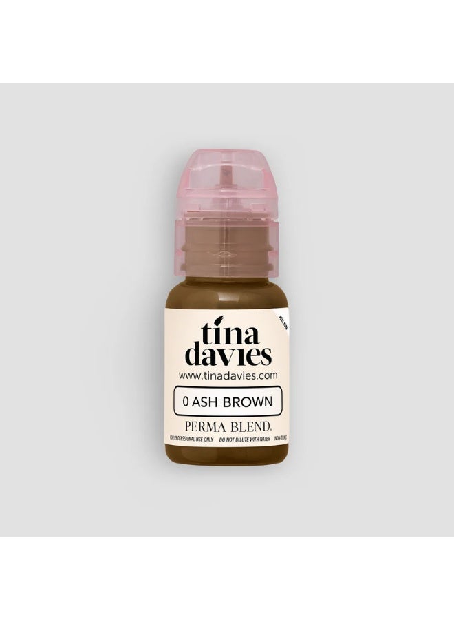 Perma Blend Eyebrow Pigment – Tina Davies I Love Ink Ash Brown 15ml | Professional Permanent Makeup Brow Tattoo Ink for Microblading, Ombre & Powder Brows | Vegan, High Retention, True-to-Tone Color | SKU: PBTDASHB1/2 - Image 1