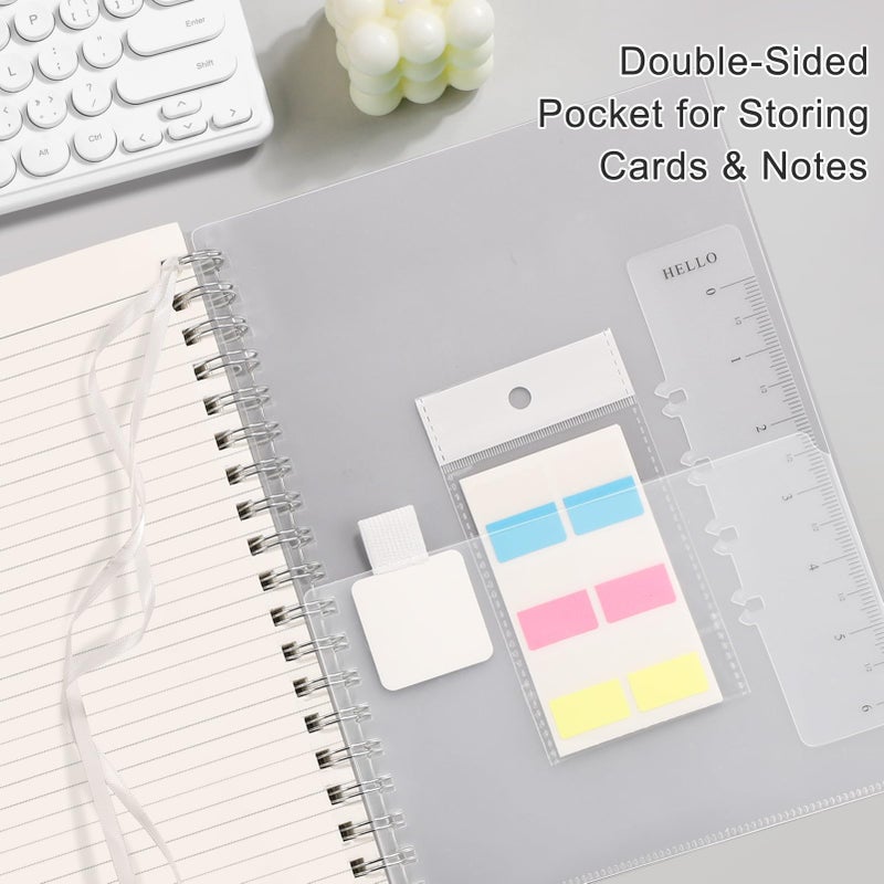 Emshoi Lined Spiral Journal Notebook  A5 College Ruled Notebook  300 Pages/150 Sheets  100Gsm Acid-Free Paper  Waterproof Softcover Notebook For School  Work  Note Taking  5.7"" ? 8.22"" - Transparent - Image 4